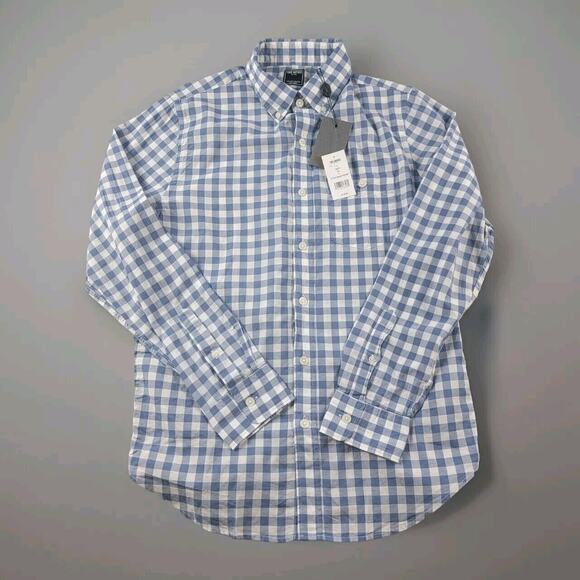 Todd Snyder Gingham Favorite Oxford Button Down Shirt size M Navy Blue White NWT - Picture 1 of 16